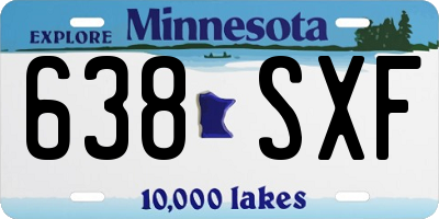 MN license plate 638SXF