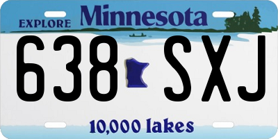 MN license plate 638SXJ