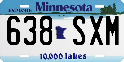 MN license plate 638SXM