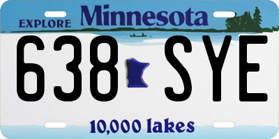 MN license plate 638SYE