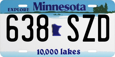 MN license plate 638SZD