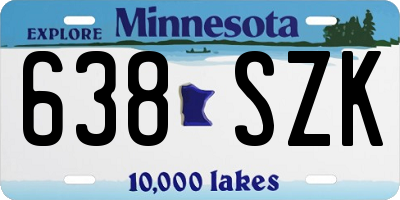MN license plate 638SZK
