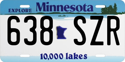 MN license plate 638SZR