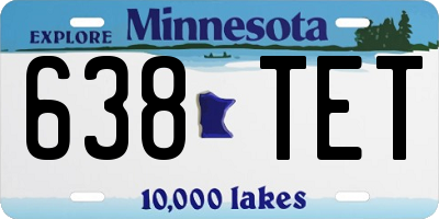 MN license plate 638TET