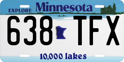 MN license plate 638TFX