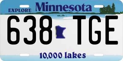 MN license plate 638TGE