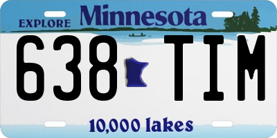 MN license plate 638TIM