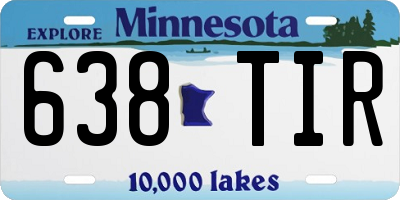 MN license plate 638TIR