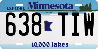 MN license plate 638TIW