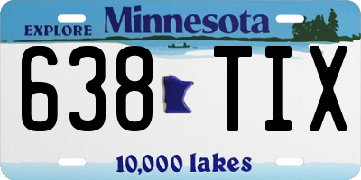 MN license plate 638TIX