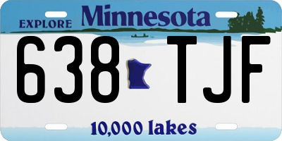 MN license plate 638TJF