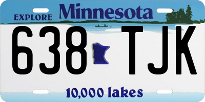 MN license plate 638TJK