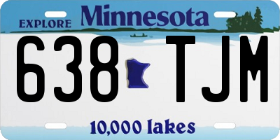 MN license plate 638TJM