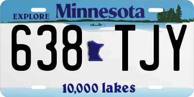 MN license plate 638TJY