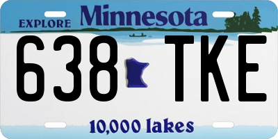 MN license plate 638TKE