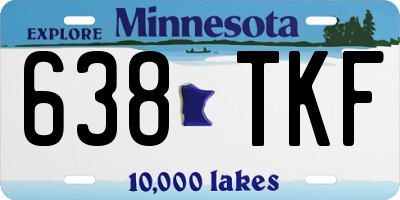 MN license plate 638TKF