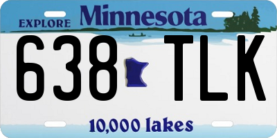 MN license plate 638TLK