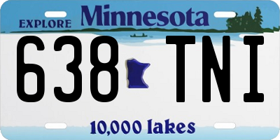 MN license plate 638TNI