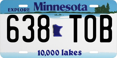 MN license plate 638TOB