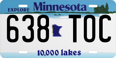 MN license plate 638TOC
