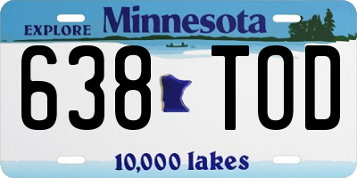 MN license plate 638TOD