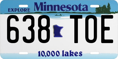 MN license plate 638TOE