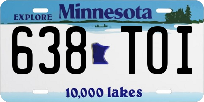 MN license plate 638TOI