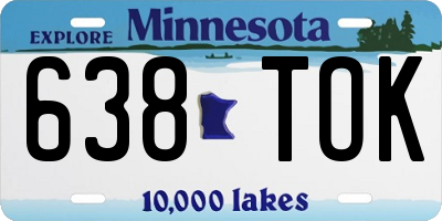 MN license plate 638TOK