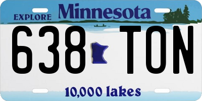 MN license plate 638TON