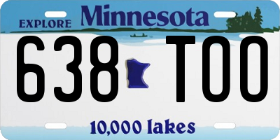 MN license plate 638TOO