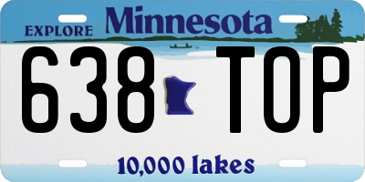 MN license plate 638TOP