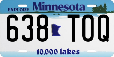 MN license plate 638TOQ