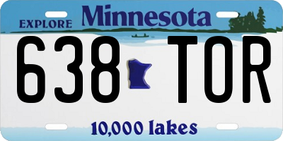 MN license plate 638TOR