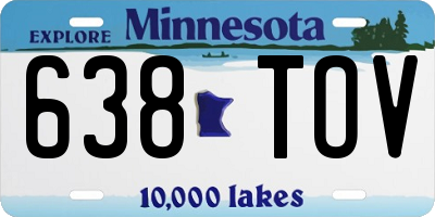 MN license plate 638TOV