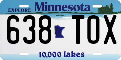 MN license plate 638TOX