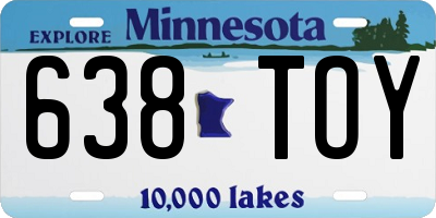 MN license plate 638TOY