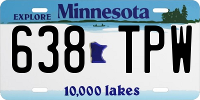 MN license plate 638TPW