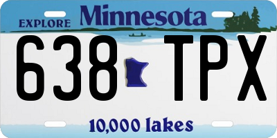 MN license plate 638TPX