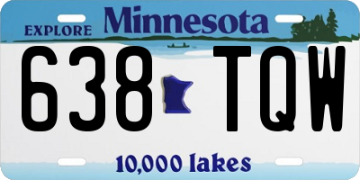 MN license plate 638TQW
