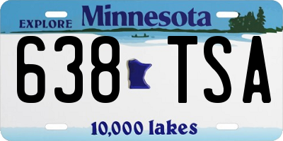 MN license plate 638TSA