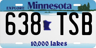 MN license plate 638TSB