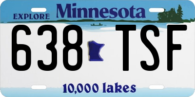 MN license plate 638TSF