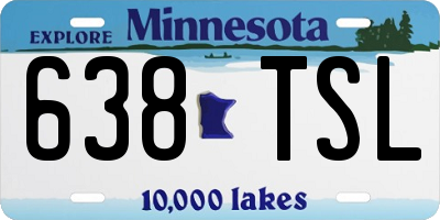 MN license plate 638TSL