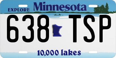 MN license plate 638TSP