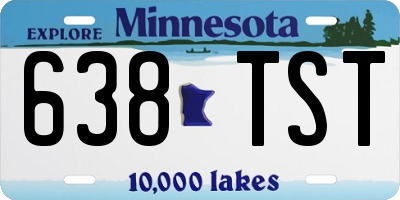 MN license plate 638TST