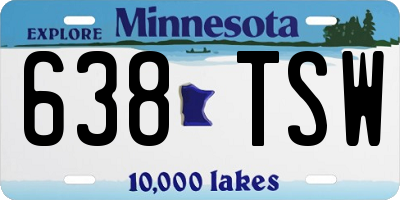 MN license plate 638TSW