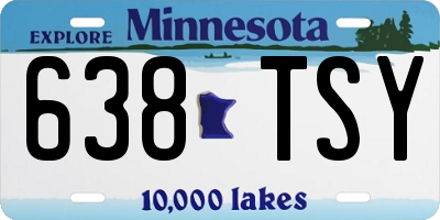 MN license plate 638TSY