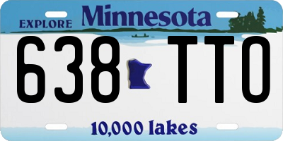 MN license plate 638TTO