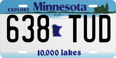 MN license plate 638TUD