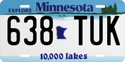 MN license plate 638TUK